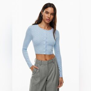 Aritzia Sunday Best Izzy Cropped Knit Cardigan SMALL